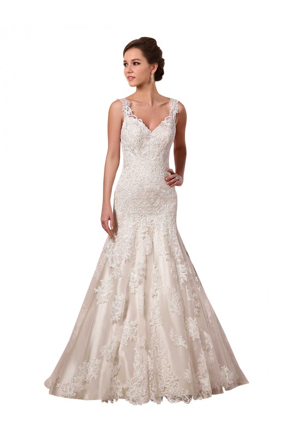 Sleeveless Ivory Mermaid V-Neck Bridal Wedding Dress Maidstone