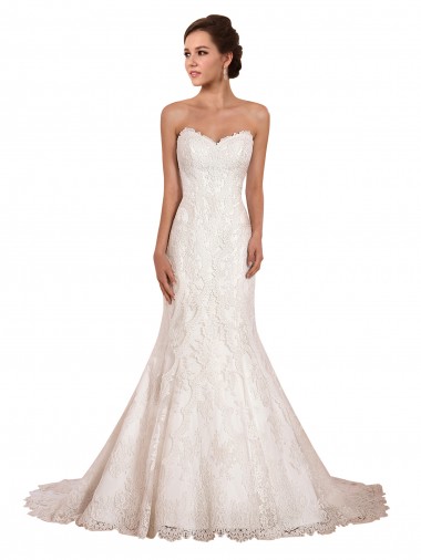 Sleeveless Ivory Mermaid Sweetheart Sexy Wedding Dress Maidstone