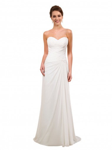Sleeveless Ivory Sheath Sweetheart Wedding Gowns Maidstone