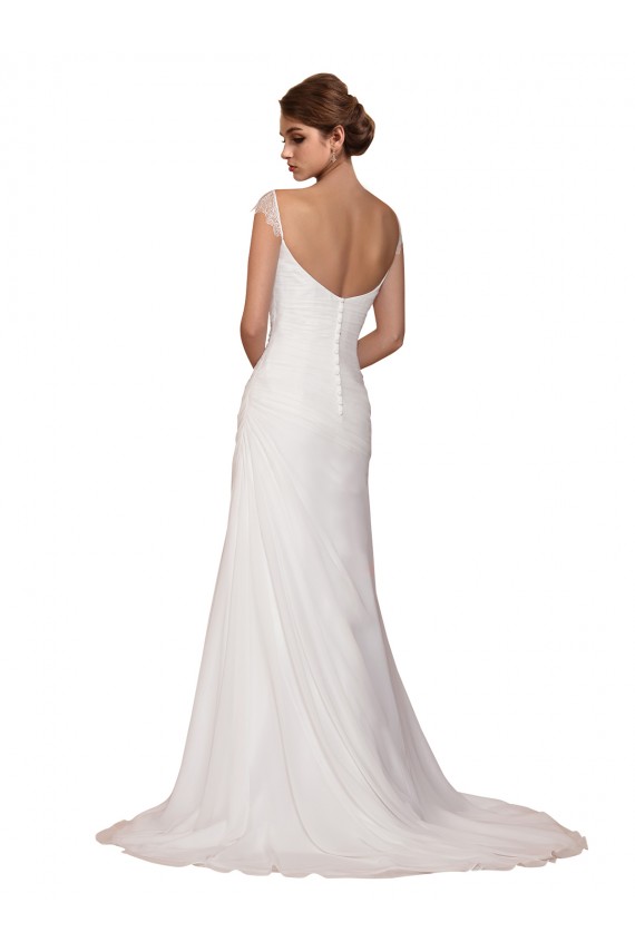 Sleeveless Ivory Sheath V-Neck Wedding Dress Maidstone