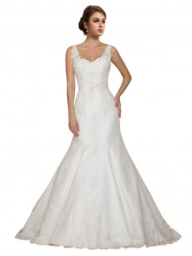 Cap Sleeves Ivory Mermaid V-Neck Wedding Dress Maidstone