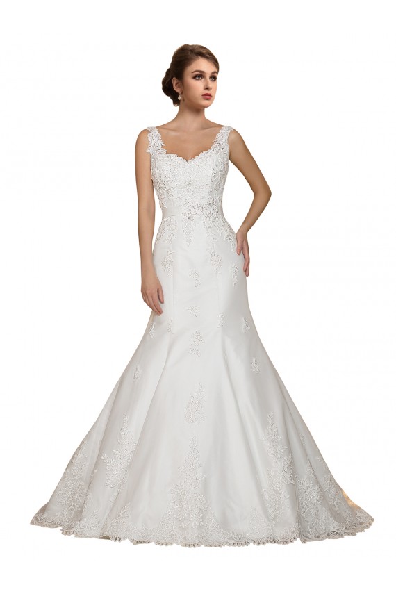 Cap Sleeves Ivory Mermaid V-Neck Wedding Dress Maidstone