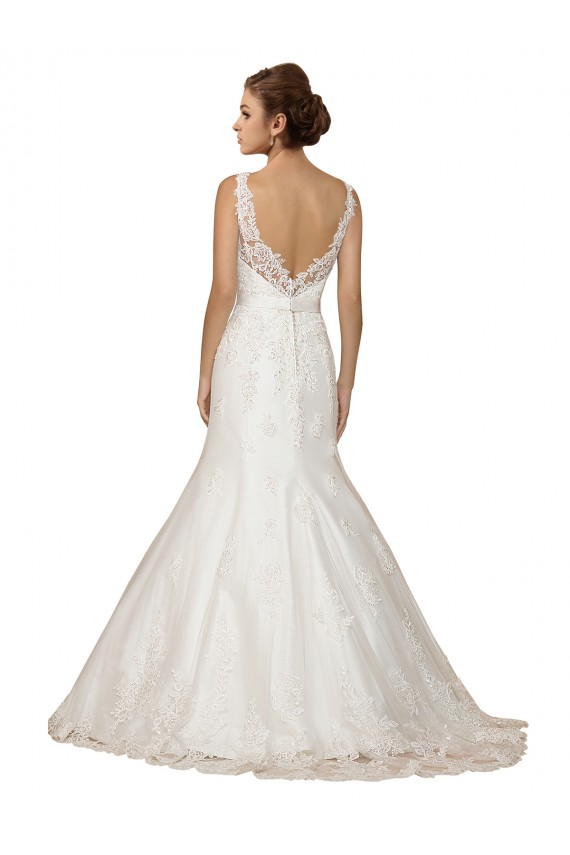 Cap Sleeves Ivory Mermaid V-Neck Wedding Dress Maidstone