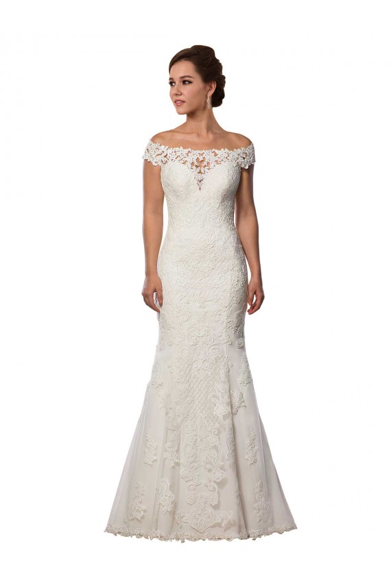 Cap Sleeves Ivory Mermaid Off the Shoulder Boho Wedding Dress Maidstone