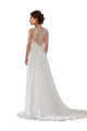 Sleeveless Ivory A-Line Illusion Neck Boho Wedding Dress Maidstone