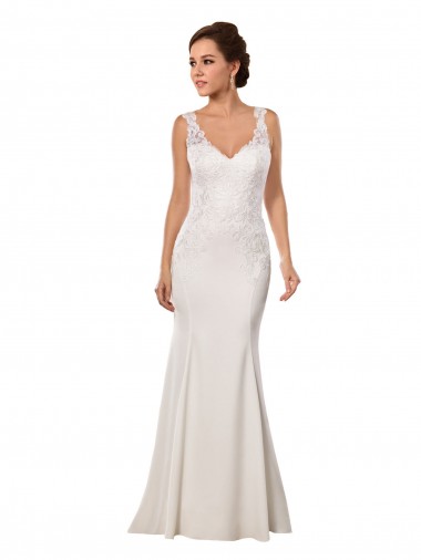 Sleeveless Ivory Mermaid V-Neck Sexy Wedding Dress Maidstone