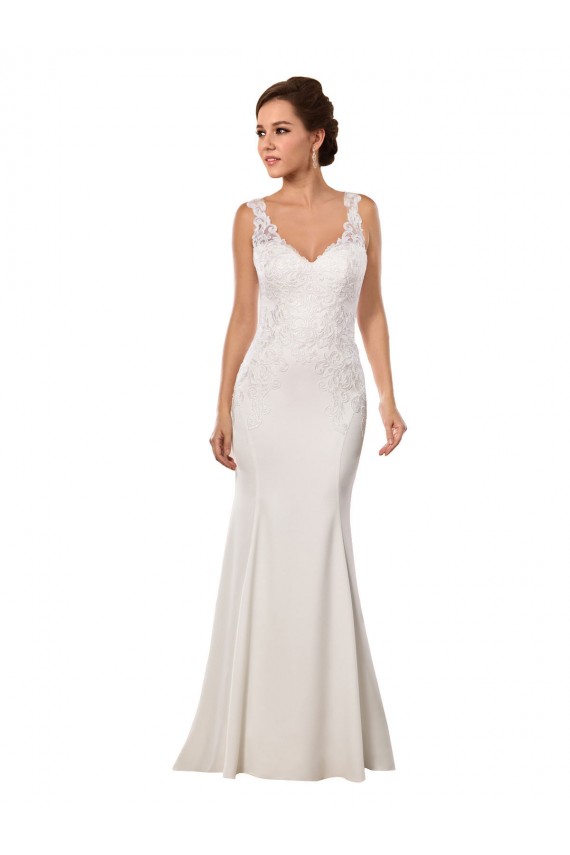 Sleeveless Ivory Mermaid V-Neck Sexy Wedding Dress Maidstone