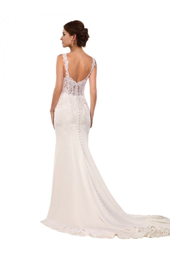 Sleeveless Ivory Mermaid V-Neck Sexy Wedding Dress Maidstone