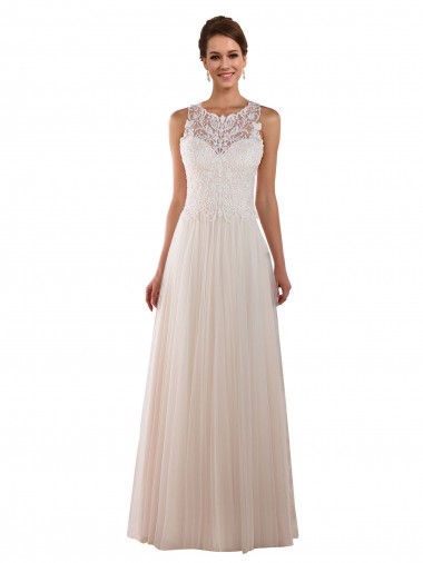 Sleeveless Ivory A-Line High Neck Boho Wedding Dress Maidstone