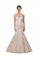 Cap Sleeves White Mermaid Illusion Neck Wedding Dress Maidstone