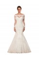 Long Sleeves Ivory Mermaid Bateau Neck Sexy Wedding Dress Maidstone