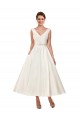 Sleeveless Ivory A-Line Satin V-Neck Wedding Dress Maidstone