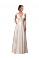 Sleeveless Ivory A-Line Satin V-Neck Wedding Gowns Maidstone