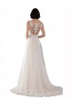 Sleeveless Ivory & Champagne A-Line Illusion Neck Boho Wedding Dress Maidstone