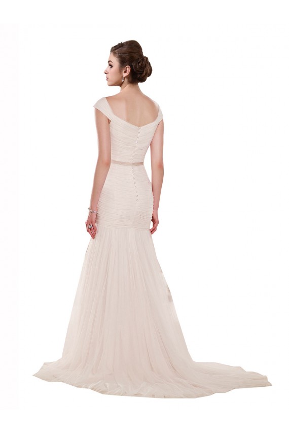 Sleeveless Ivory Mermaid Tulle Off the Shoulder Beach Wedding Dress Maidstone