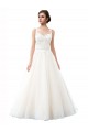 Sleeveless Ivory A-Line Illusion Neck Beach Wedding Dress Maidstone