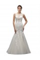 Sleeveless Ivory Mermaid Tulle & Lace Illusion Neck Long Wedding Dress Maidstone