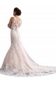 Sleeveless Ivory & Champagne Mermaid Tulle & Lace Illusion Neck Wedding Dress Maidstone