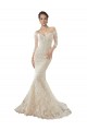 Long Sleeves Ivory & Champagne Mermaid Off the Shoulder Wedding Dress Maidstone