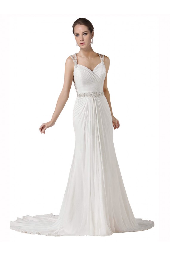 Sleeveless White Sheath Sweetheart Beach Wedding Dress Maidstone
