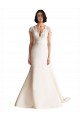 Cap Sleeves Ivory Keyhole Back A-Line V-Neck Wedding Dress Maidstone