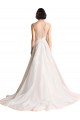 Sleeveless Ivory A-Line Tulle Illusion Neck Long Wedding Dress Maidstone