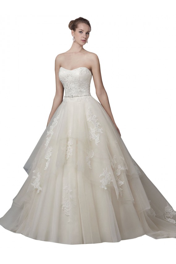 Sleeveless Ivory Low Back Ball Gown Scoop Neck Wedding Dress Maidstone
