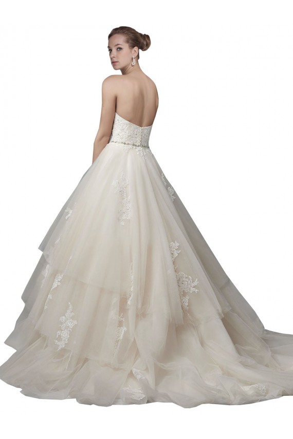 Sleeveless Ivory Low Back Ball Gown Scoop Neck Wedding Dress Maidstone