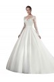 Long Sleeves White A-Line Illusion Neck Wedding Dress Maidstone