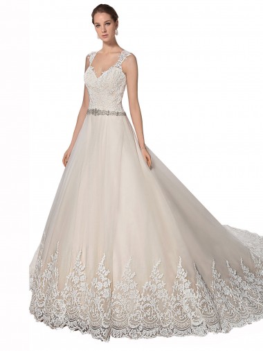 Sleeveless Ivory & Champagne A-Line Sweetheart Wedding Dress Maidstone