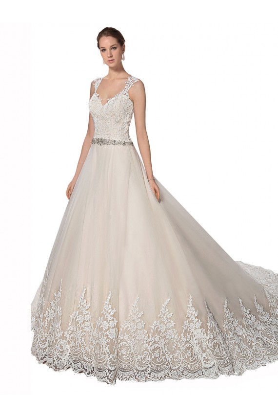 Sleeveless Ivory & Champagne A-Line Sweetheart Wedding Dress Maidstone