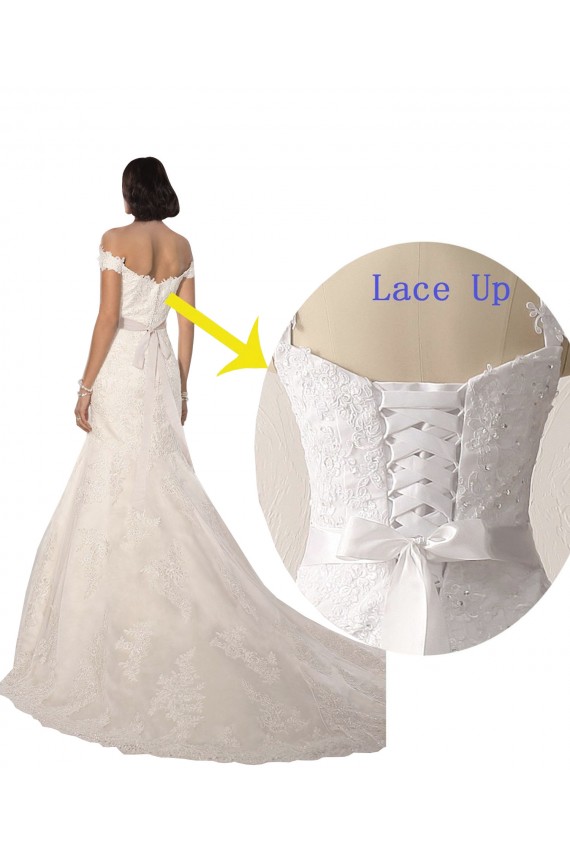 Sleeveless White Mermaid Off the Shoulder Beach Wedding Dress Maidstone
