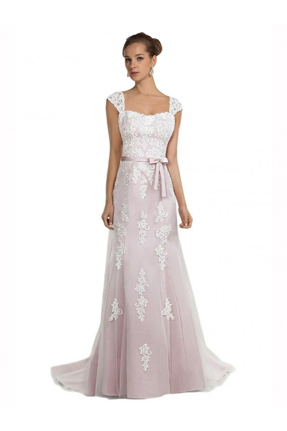 Sleeveless Ivory & Pink Mermaid Strapless Beach Wedding Dress Maidstone