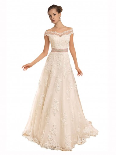 Sleeveless Ivory A-Line Off the Shoulder Beach Wedding Dress Maidstone