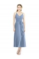 Sleeveless Dusty Blue A-Line Spaghetti Straps Bridesmaid Dress Maidstone