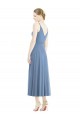 Sleeveless Dusty Blue A-Line Spaghetti Straps Bridesmaid Dress Maidstone