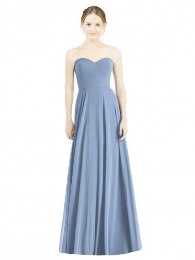 Sleeveless Dusty Blue A-Line Sweetheart Evening Dress / Bridesmaid Dress Maidstone