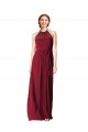 Sleeveless Burgundy A-Line Halter Neck Evening Gowns / Bridesmaid Dresses Maidstone