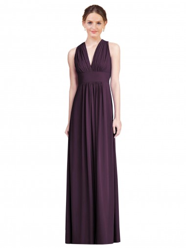 Sleeveless Grape A-Line V-Neck Bridesmaid Dress Maidstone