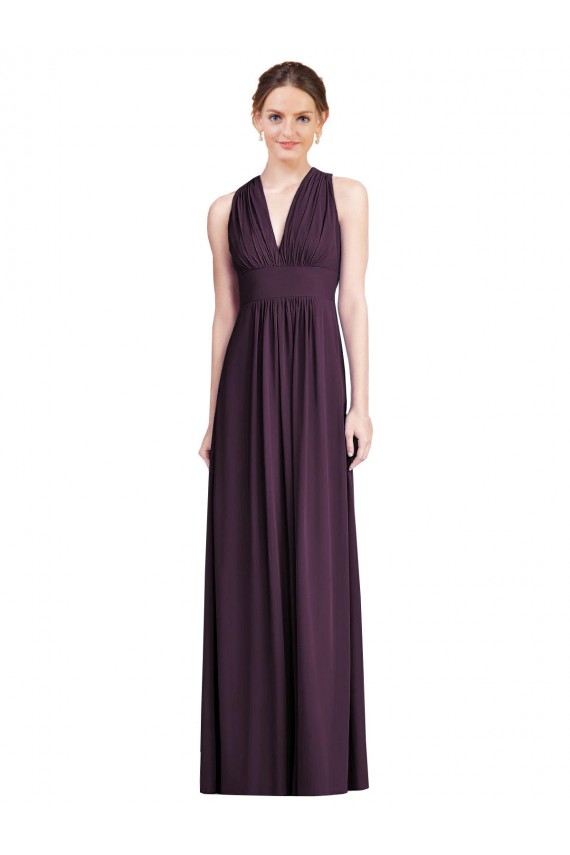Sleeveless Grape A-Line V-Neck Bridesmaid Dress Maidstone