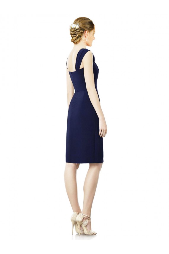 Cap Sleeves Dark Navy Sheath Sweetheart Bridesmaid Dress Maidstone