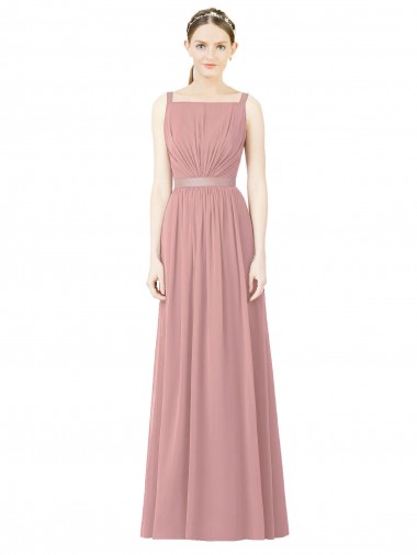 Sleeveless Dusty Pink A-Line High Neck Bridesmaid Dress Maidstone