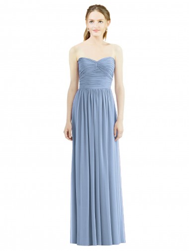 Sleeveless Dusty Blue A-Line Sweetheart Bridesmaid Gowns Maidstone