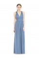 Sleeveless Dusty Blue A-Line V-Neck Bridesmaid Gowns Maidstone