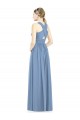 Sleeveless Dusty Blue A-Line V-Neck Bridesmaid Gowns Maidstone