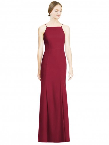 Sleeveless Burgundy Mermaid Spaghetti Straps Bridal Party Dress Maidstone
