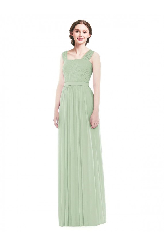 Sleeveless Sage A-Line Spaghetti Straps Bridal Party Dress Maidstone