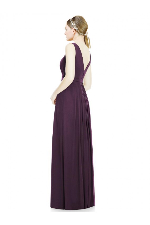 Sleeveless Grape A-Line V-Neck Bridesmaid Dress / Evening Dress Maidstone