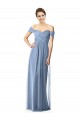 Cap Sleeves Dusty Blue A-Line Off the Shoulder Bridesmaid Dress Maidstone