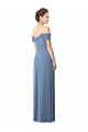 Cap Sleeves Dusty Blue A-Line Off the Shoulder Bridesmaid Dress Maidstone